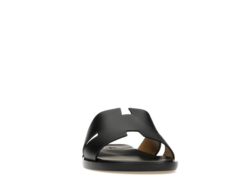 Hermes Izmir Sandal Noir Smooth Calfskin Leather