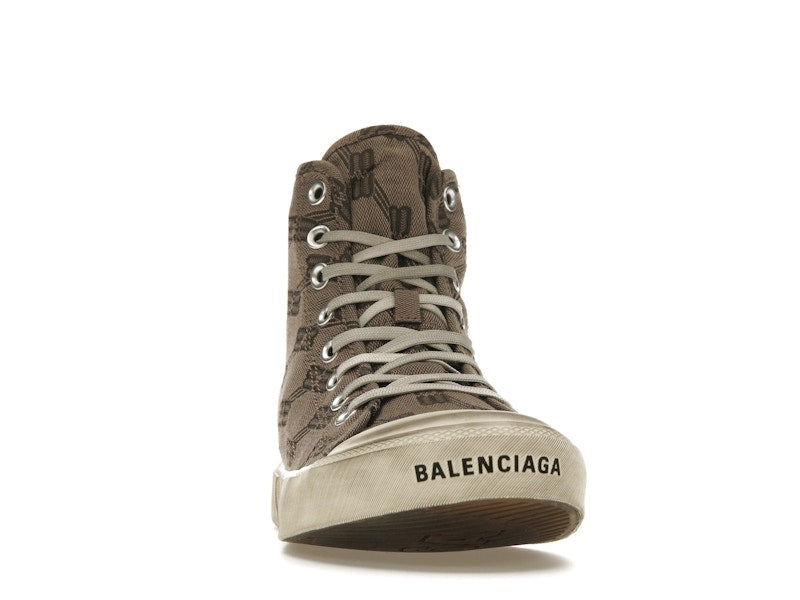 Balenciaga Paris High Top BB Monogram Dark Beige Brown