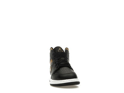 Jordan 1 Mid Black Metallic Gold Swoosh (GS)