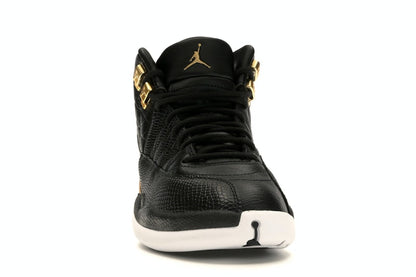 Jordan 12 Retro Black Metallic Gold White (Women's)