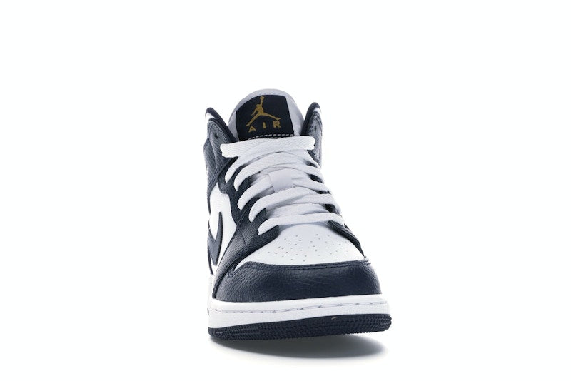 Jordan 1 Mid White Metallic Gold Obsidian (GS)