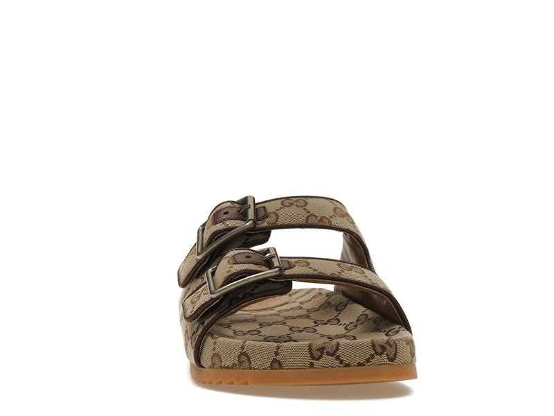 Gucci Strap Slide Sandal Beige Canvas