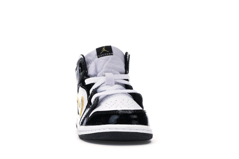 Jordan 1 Mid Patent Black White Gold (TD)