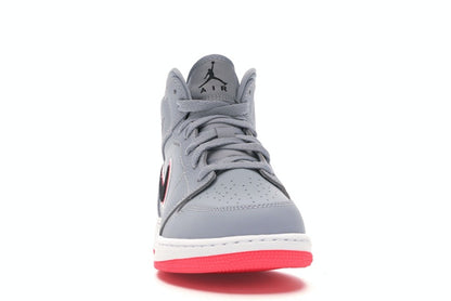 Jordan 1 Mid Wolf Grey Racer Pink Black (GS)