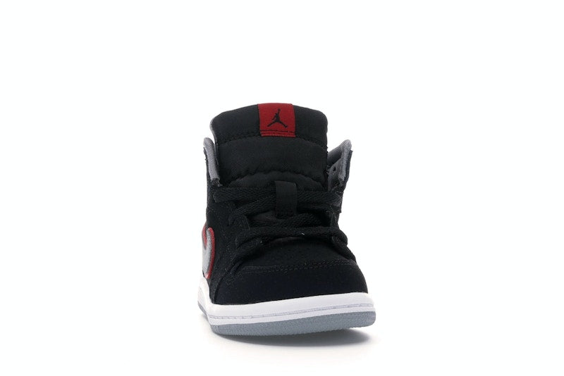 Jordan 1 Mid Black Particle Grey Gym Red (TD)