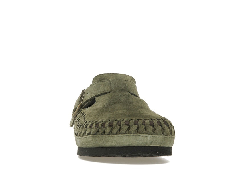 Birkenstock London Braided Shearling Kith Olive Night