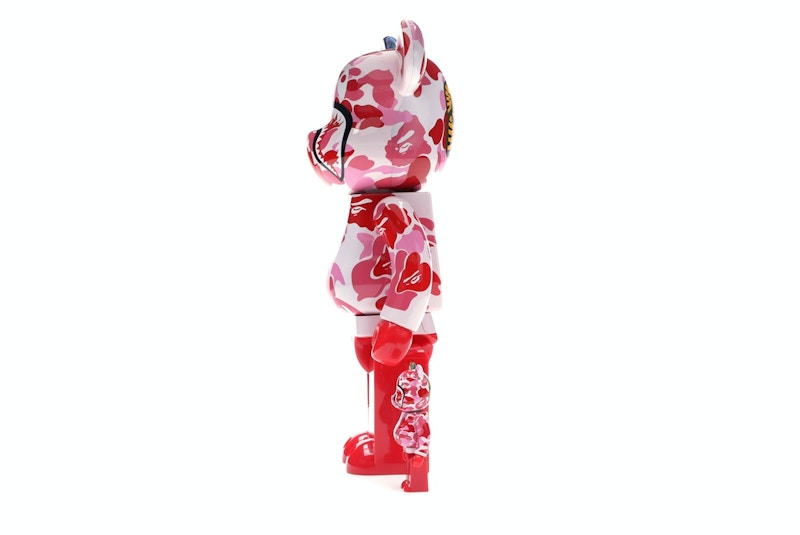 Bearbrick x Bape x Mika Ninagawa Shark 100% & 400% Set Pink