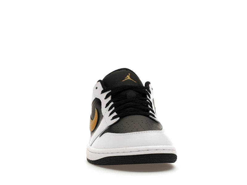 Jordan 1 Low White Black Metallic Gold Swoosh