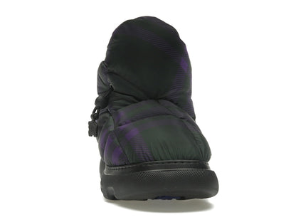 Burberry Check Pillow Boot Black Purple