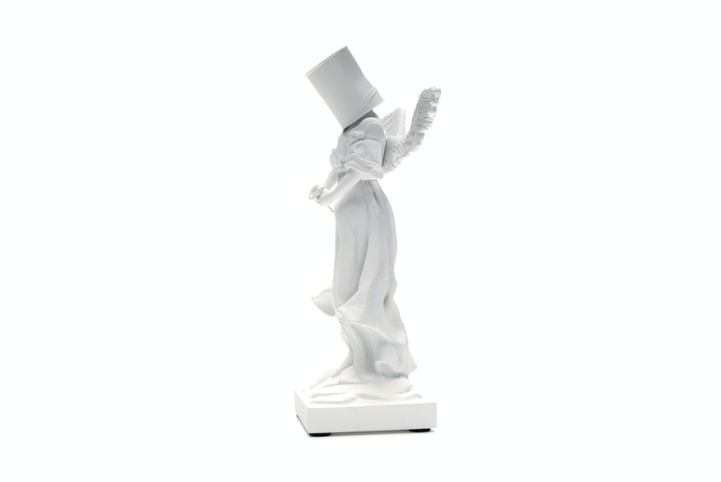 Banksy Bucket On Head Figure White