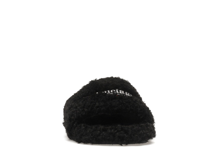Balenciaga Furry Slide Black