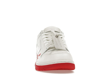 OFF-WHITE Out Of Office OOO Low Tops White Red