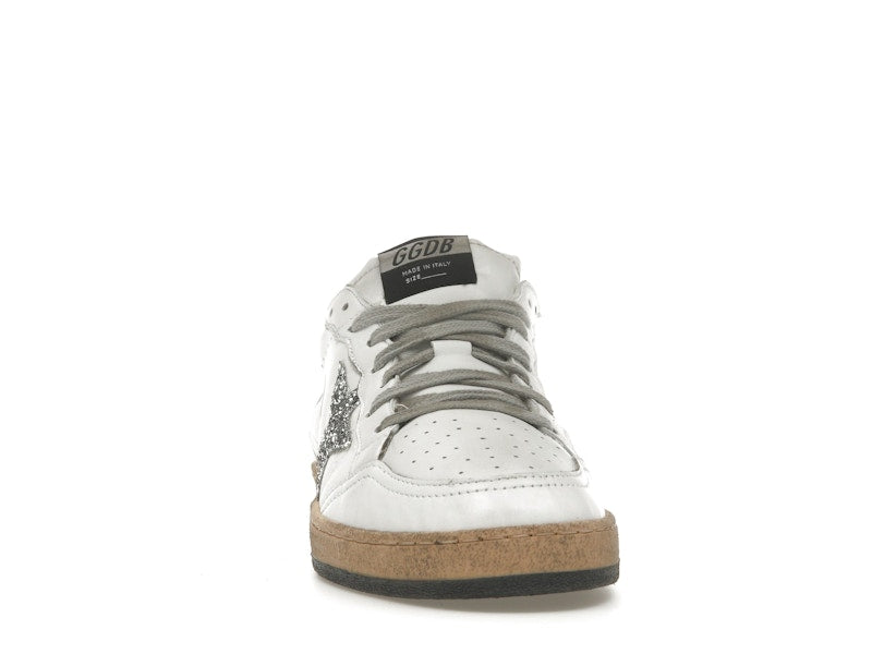 Golden Goose Ball Star White Silver Glitter (Women's)