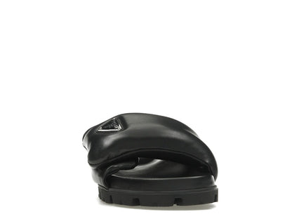 Prada Soft Padded 20mm Slide Sandal Black Nappa Leather