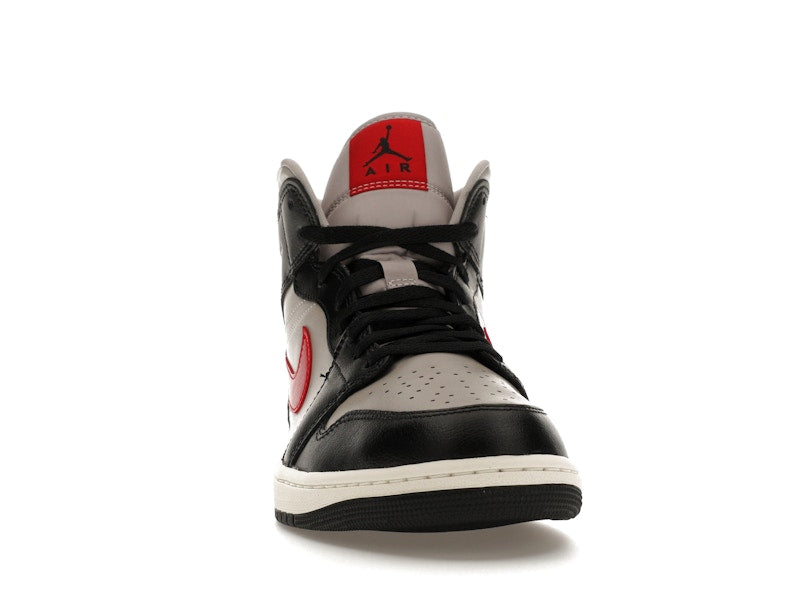 Jordan 1 Mid Black College Grey Gym Red (Women's)