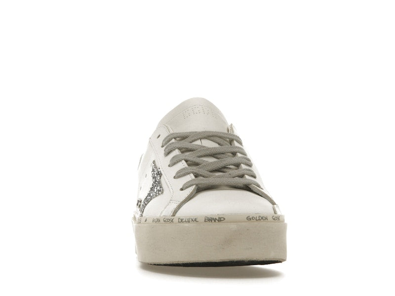 Golden Goose Hi Star White Glitter Star Mirror Heel (Women's)