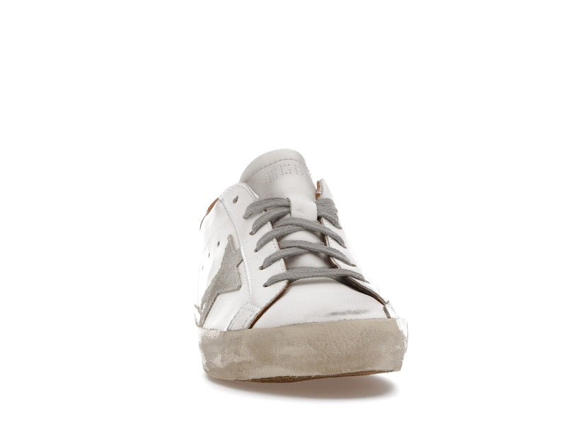 Golden Goose Super-Star White Vacchetta Tan Grey Suede Patch (Women's)
