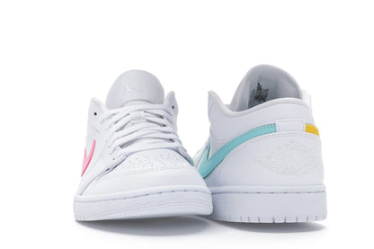 Jordan 1 Low White Multi-Color Swoosh