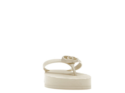 Gucci Chevron Thong Sandal White Rubber