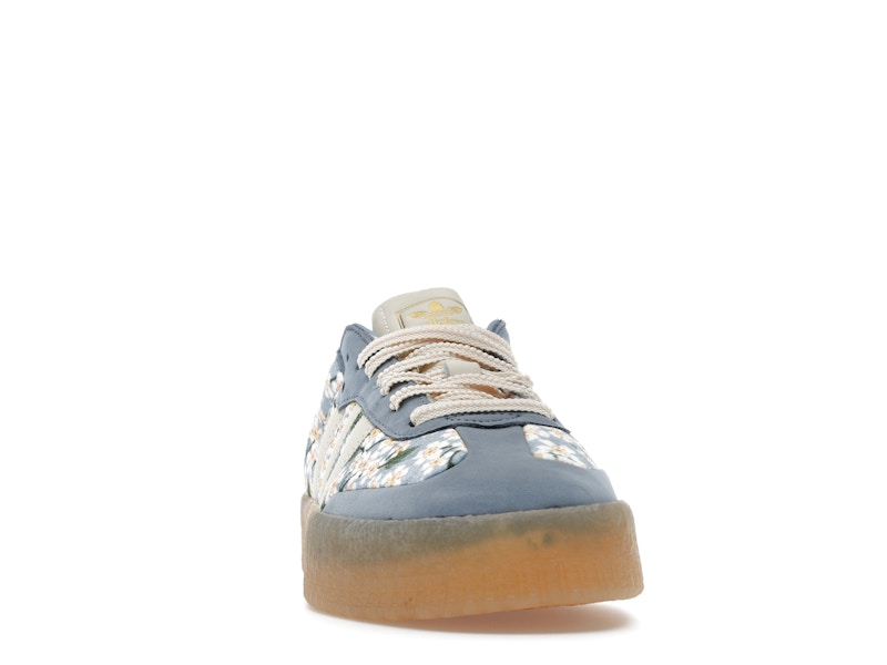 adidas Sambae Liberty London Floral Embroidery Blue Cream White (Women's)