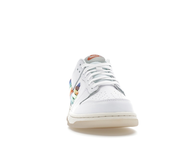 Nike Dunk Low SE Rainbow Lace Swoosh White (GS)