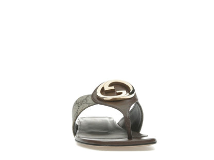 Gucci Blondie Thong Canvas Sandals Ebony (Women's)