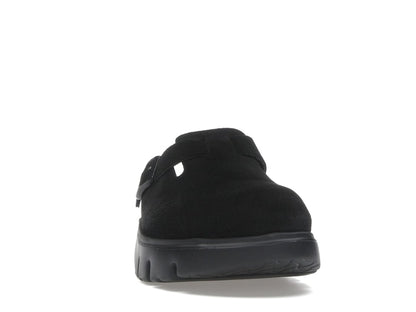 Birkenstock Boston Chunky Suede Black Black Sole (Narrow) (Women's)