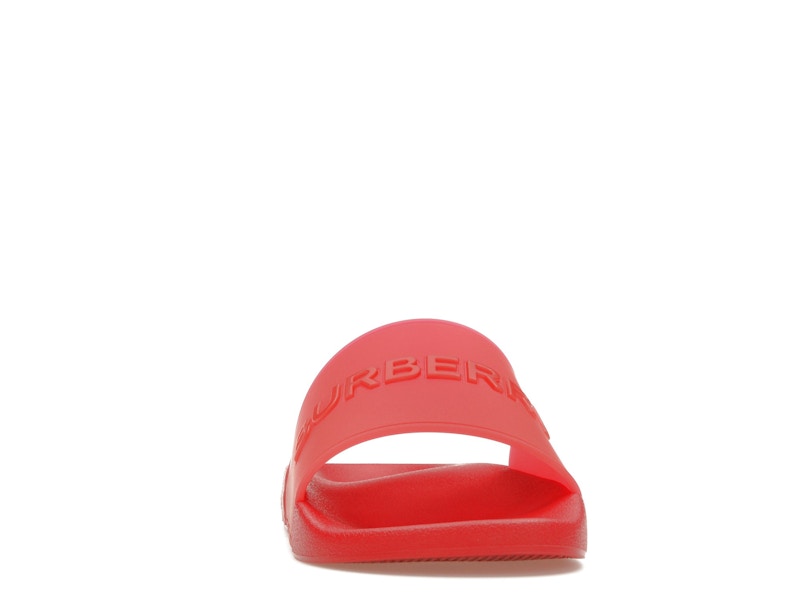 Burberry Embossed Logo Slides Bright Red