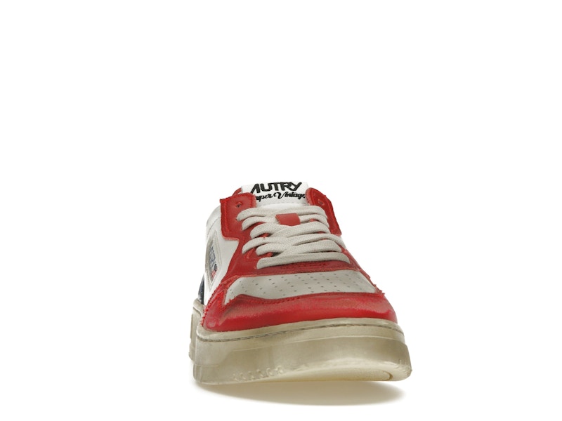 Autry Medalist Leather Low Super Vintage White Blue Red
