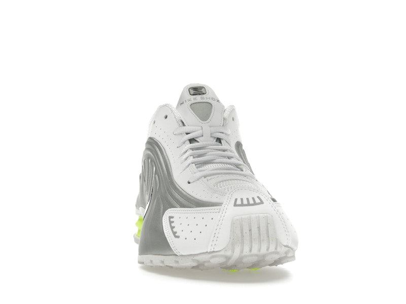 Nike Shox R4 White Metallic Silver Volt (Women's)