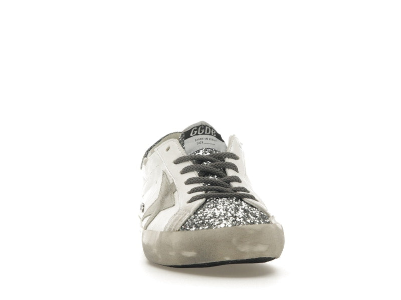Golden Goose Super-Star Glitter Cream Silver (Women's)
