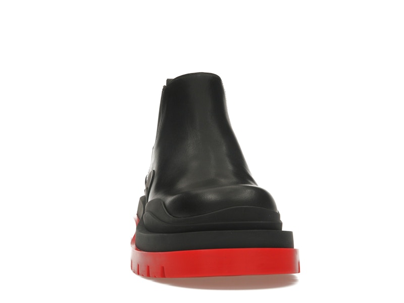 Bottega Veneta Tire Ankle Chelsea Boot Black Red (Women's)