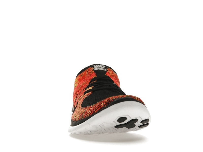 Nike Free Flyknit 4.0 Black Volt Bright Crimson