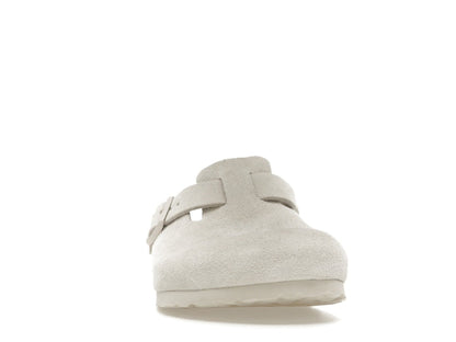 Birkenstock Boston Soft Footbed Suede Antique White