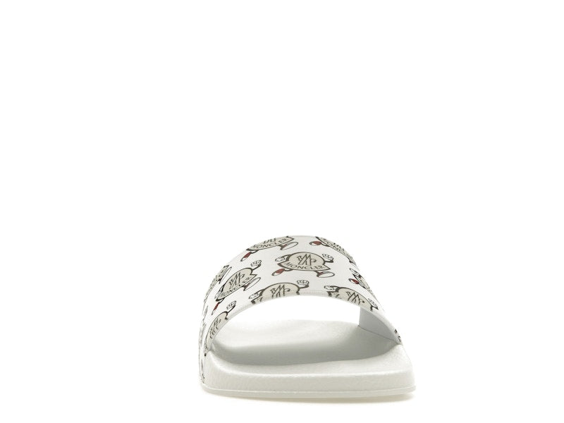 Moncler Basile Slide Logo Print White