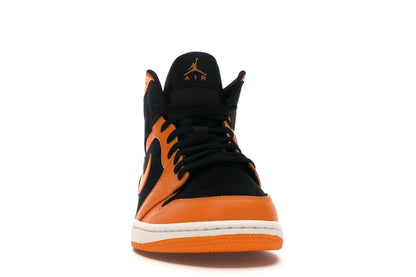 Jordan 1 Mid Black Orange Peel