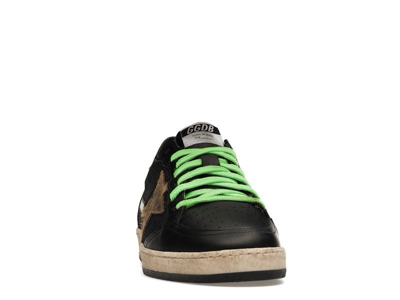 Golden Goose Ball-Star Low Black Fluorescent green