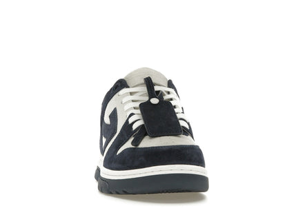 OFF-WHITE Out Of Office OOO Low Tops White Navy Blue Suede