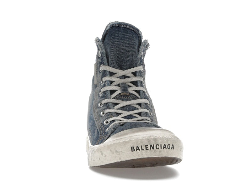 Balenciaga Paris High Top Blue Destroyed Denim