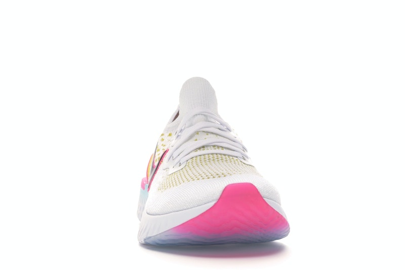 Nike Epic React Flyknit 1 White Pink Blast Citron