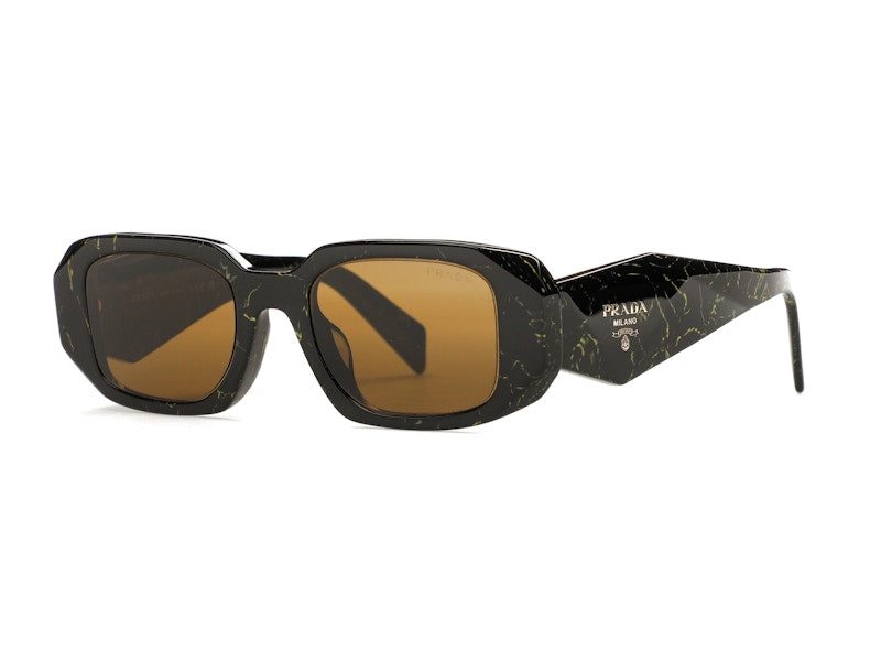 Prada Sunglasses PR 17WSF Black/Yellow Marble/Dark Brown (PR17WSF-19D01T-51)