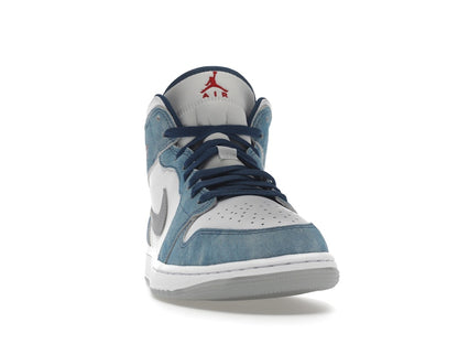 Jordan 1 Mid French Blue Fire Red