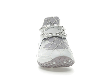 Roger Vivier Viv' Run Fabric White Purple Crystal Buckle (Women's)