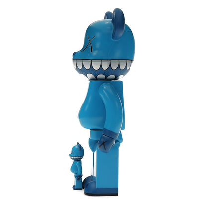 Bearbrick x a-nation KAWS Chompers 100% & 400% Set Blue