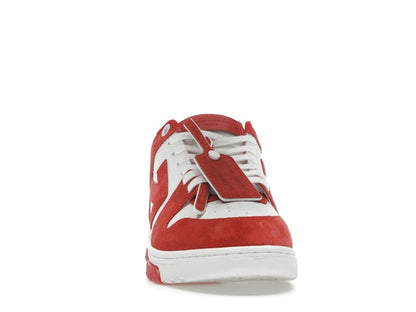 OFF-WHITE Out Of Office "OOO" Low Tops Brick Red White Suede