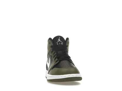 Jordan 1 Mid Black White Olive (GS)
