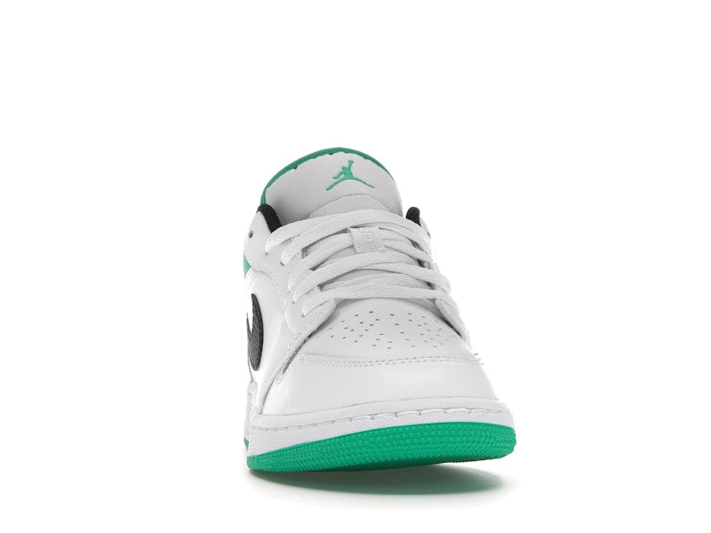Jordan 1 Low White Lucky Green Tumbled Leather (GS)
