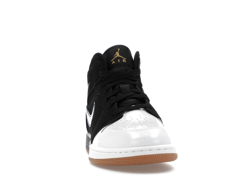 Jordan 1 Mid Black White Gold (GS)
