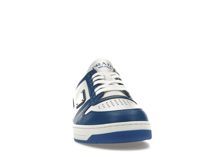 Prada Downtown Low Top Sneakers Leather White Cobalt Blue