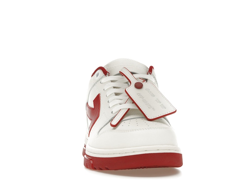 OFF-WHITE Out Of Office OOO Low Tops White Burgundy